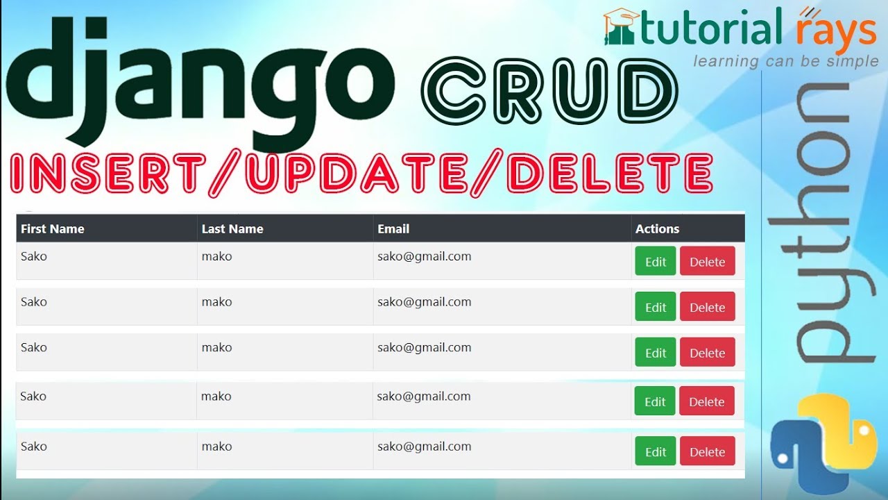 Part-5  (2022) EDIT | Django MySql CRUD Tutorials | Dango Insert Update Delete
