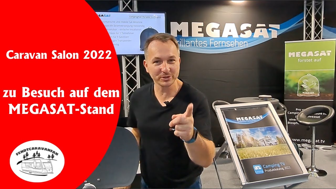 Besuch auf dem Messestand von MEGASAT auf dem Caravan Salon 2022 | fendtcaravanfan