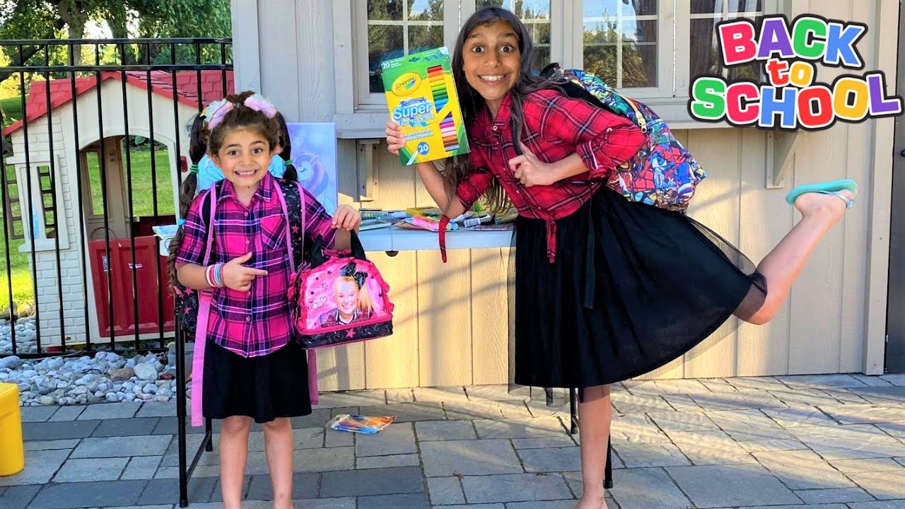 Deema and Sally Play Shopping for Back To School Supplies