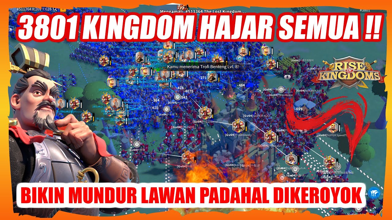 3801 HAJAR SEMUA KINGDOM LAWAN !! WAR KVK KD RAME INDO PJ ETERNAL RISEN !!