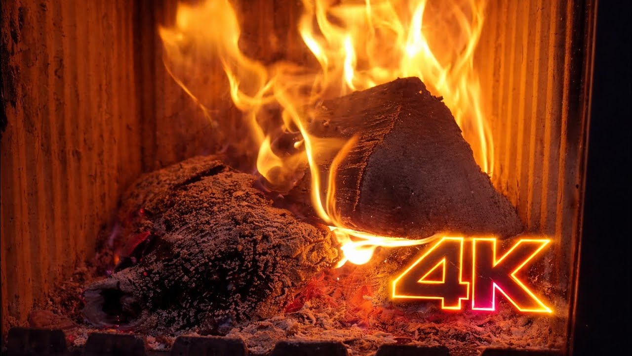 4K Sanftes Holzfeuer für Tiefe Entspannung