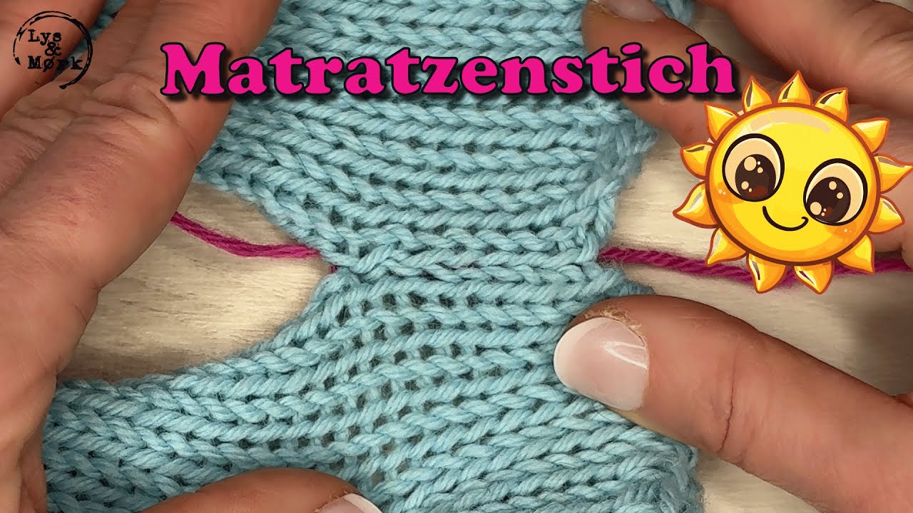 Strickst&uuml;cke unsichtbar verbinden - Matratzenstich - Zaubernaht