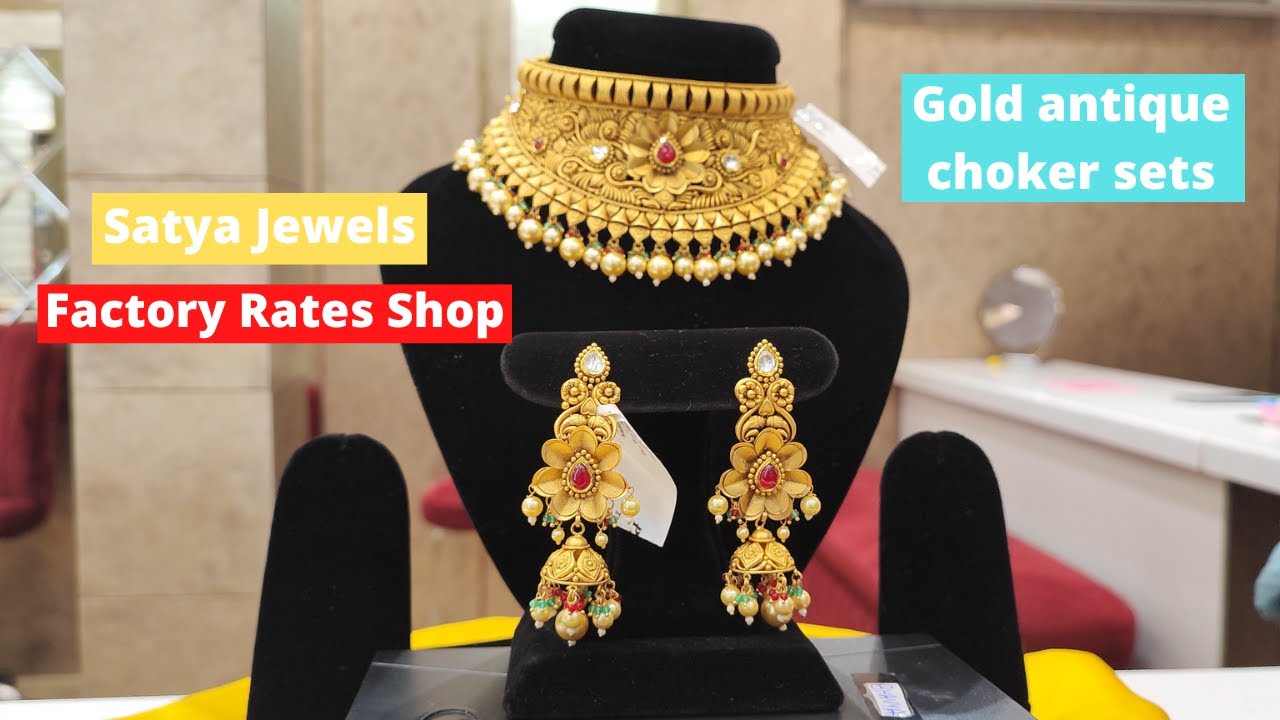 Gold Antique Choker Sets | !FACTORY RATES! | SATYA JEWELS
