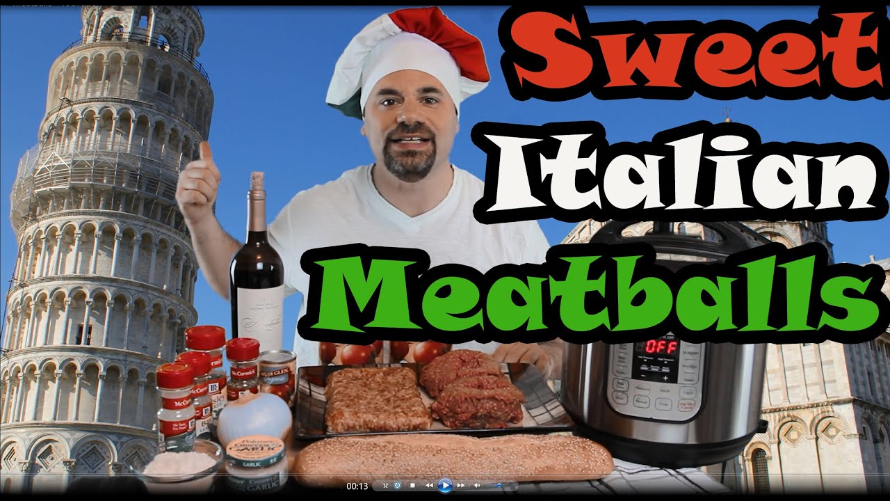Instant Pot Italian Meatballs with Sweet Tomato Basil Sauce - Instant Pot Meatball Recipe