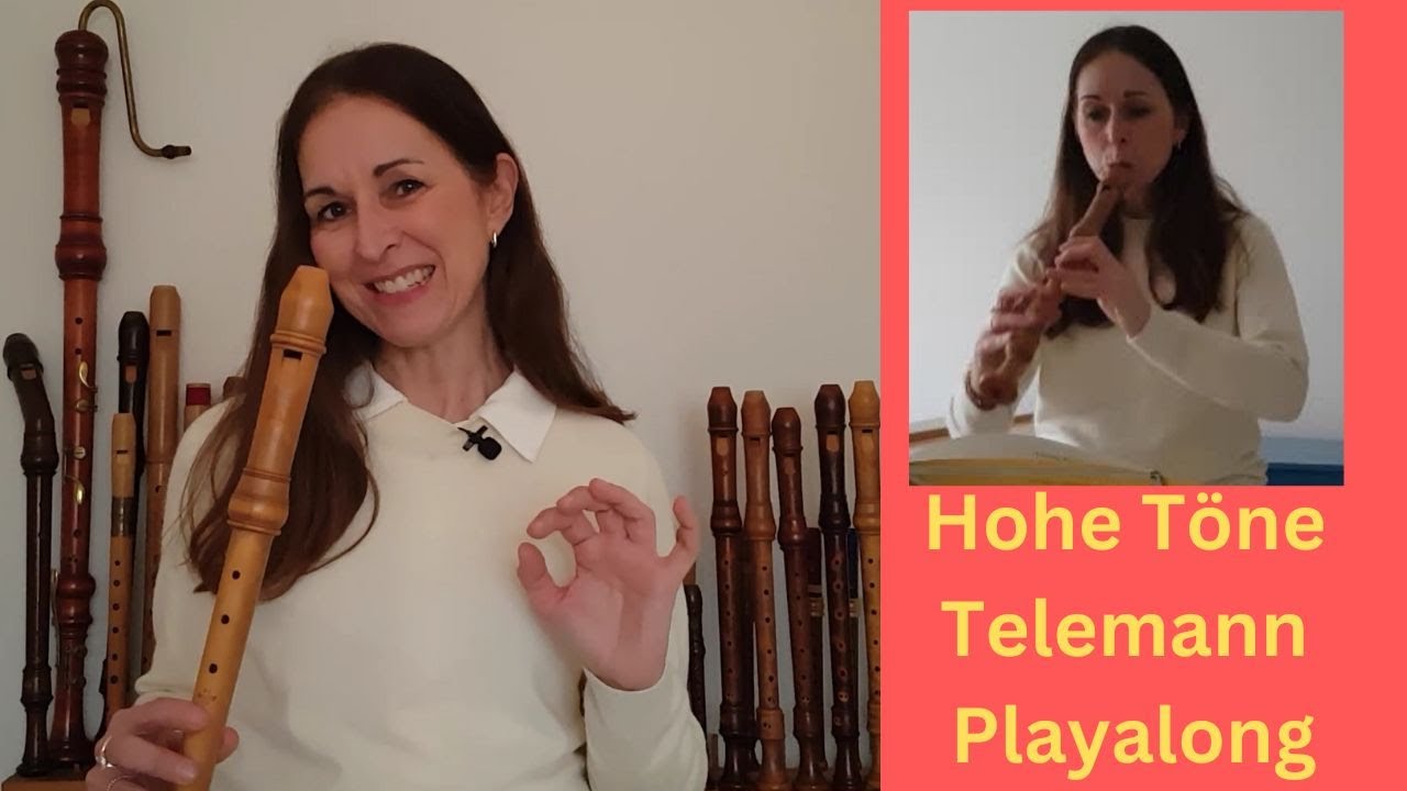 Playalong: Высокие ноты в дуэте Телемана фа мажор (Dolce)| #verasblockflötenkanal