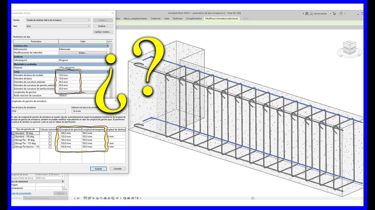 Cómo configurar los Parámetros tipo armadura en REVIT