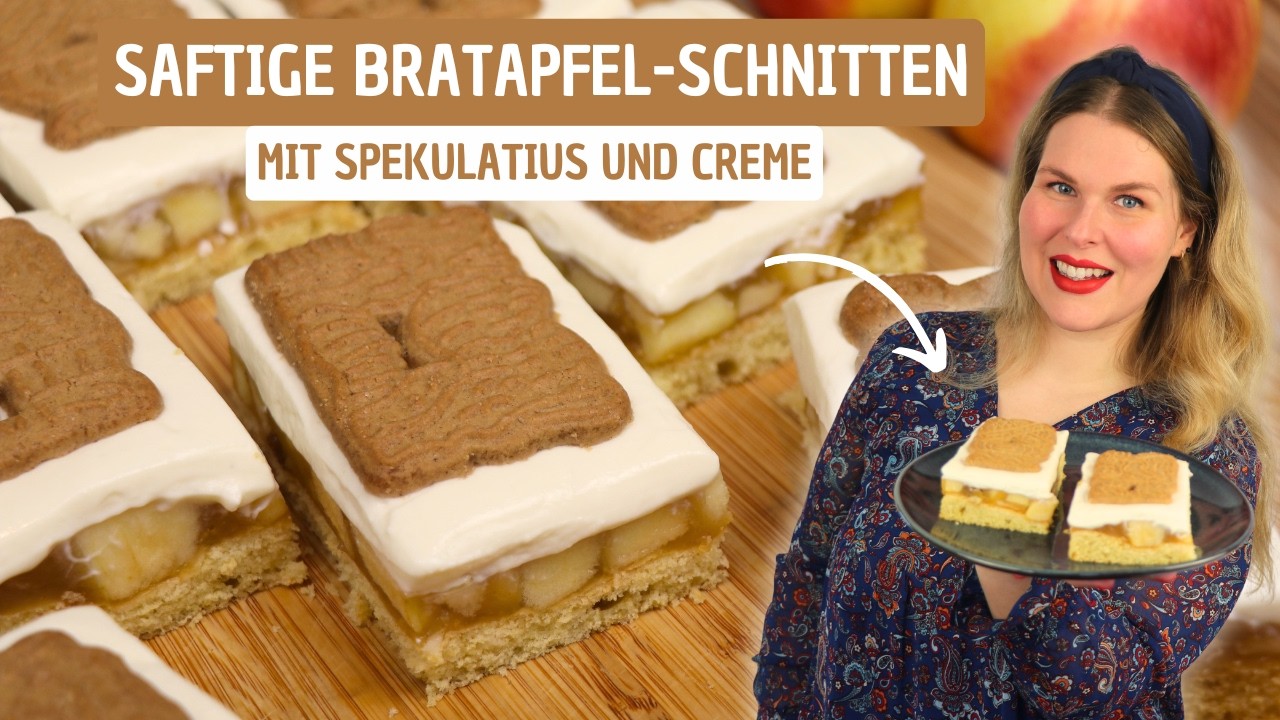 Bratapfel-Schnitten mit Spekulatius || einfaches Weihnachtsdessert || Jessys Küchenkunst