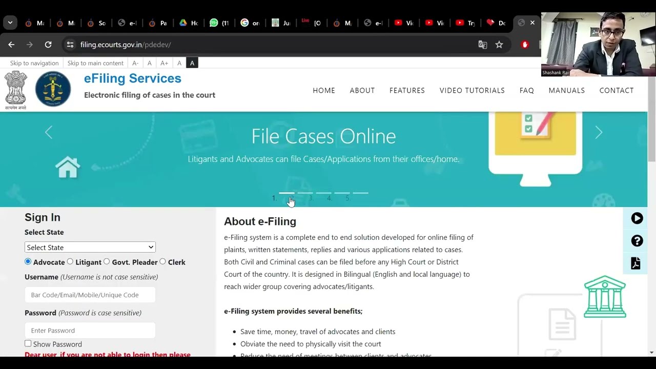 How to register on e-filing portal for district court? #efiling #efilingportal