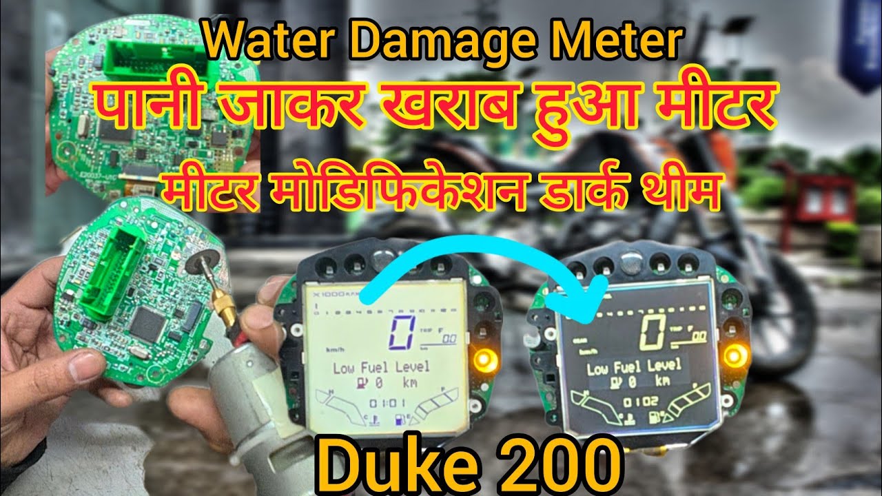 Water Damage Duke 200 Meter Repair and Set Dark Theme #modified #speedometer #cluster #ktm #ktmlover