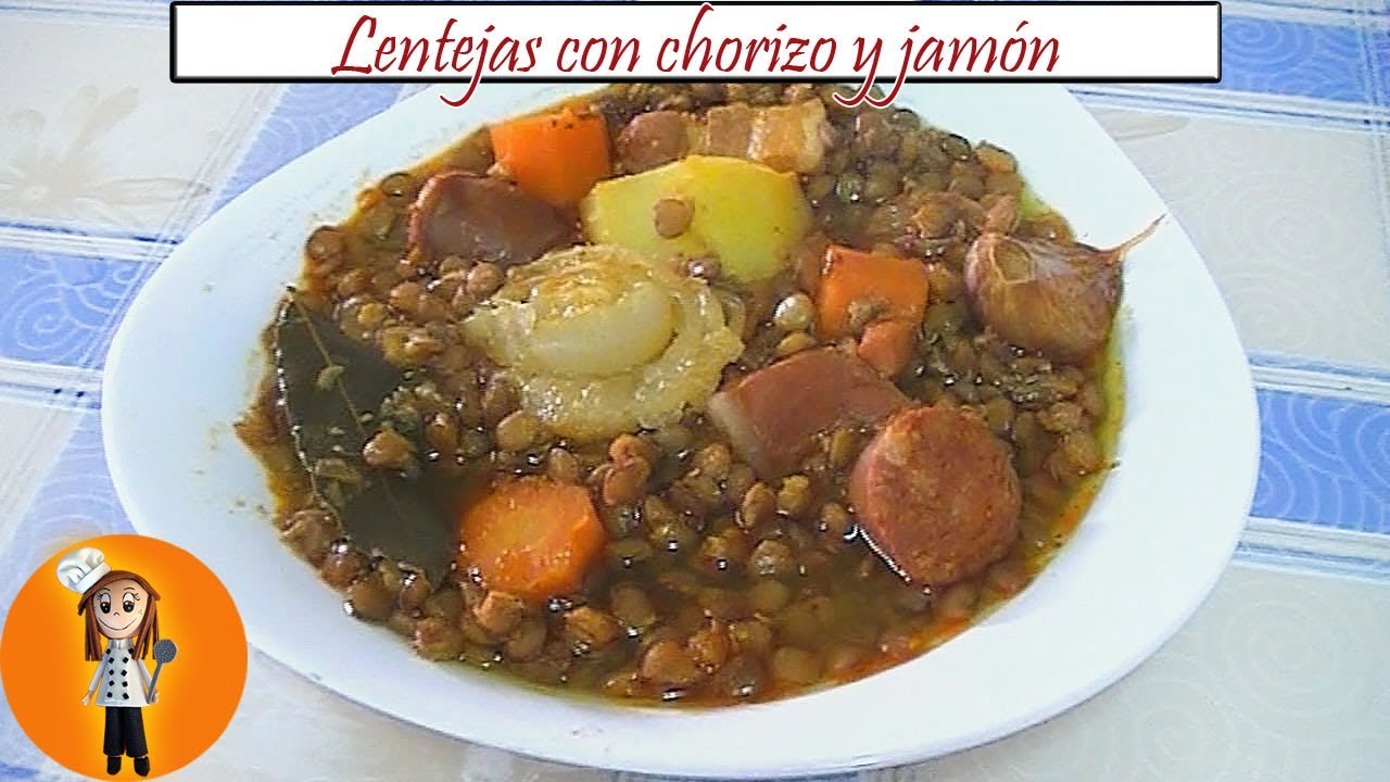 Lentejas con chorizo y jamón | Receta de Cocina en Familia