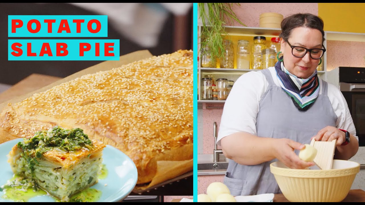Potato slab pie with salsa verde | Ottolenghi Test Kitchen