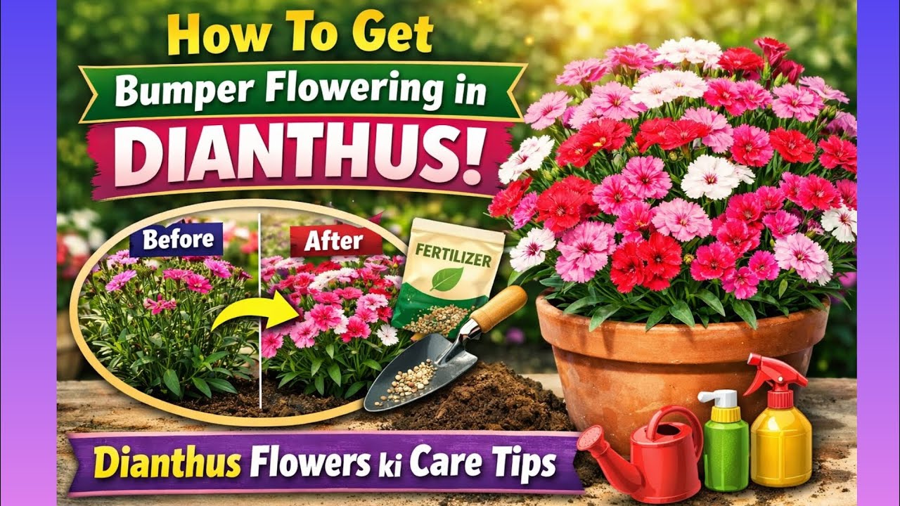 How To Get More Flowers In Dianthus||Complete Care Tips 🌷@dr.seemaverma 