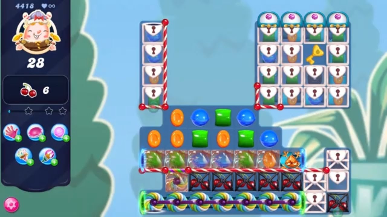 Candy Crush Saga LEVEL 4418 NO BOOSTERS (selective redesign)