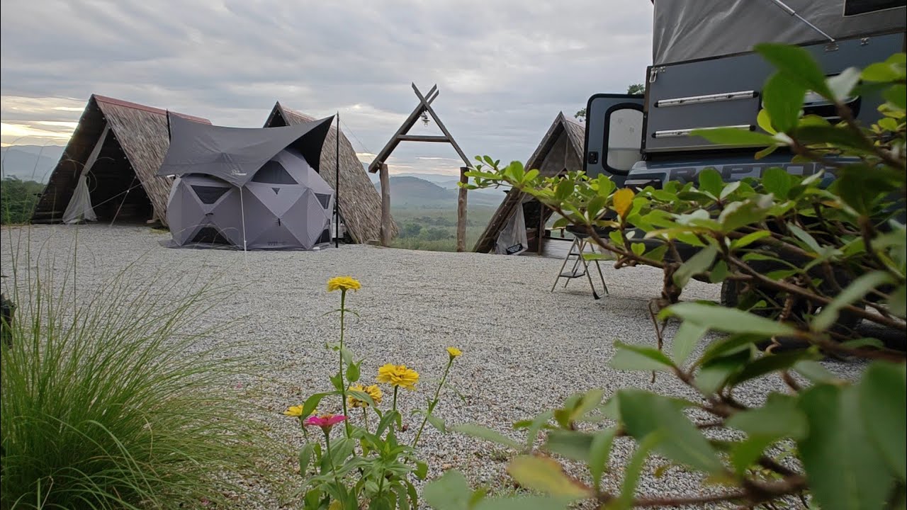 Super nice view campsite | 风景超美的露营地 #rockvillagecampsite #campertruck #malaysiaroadtrip #carcamping