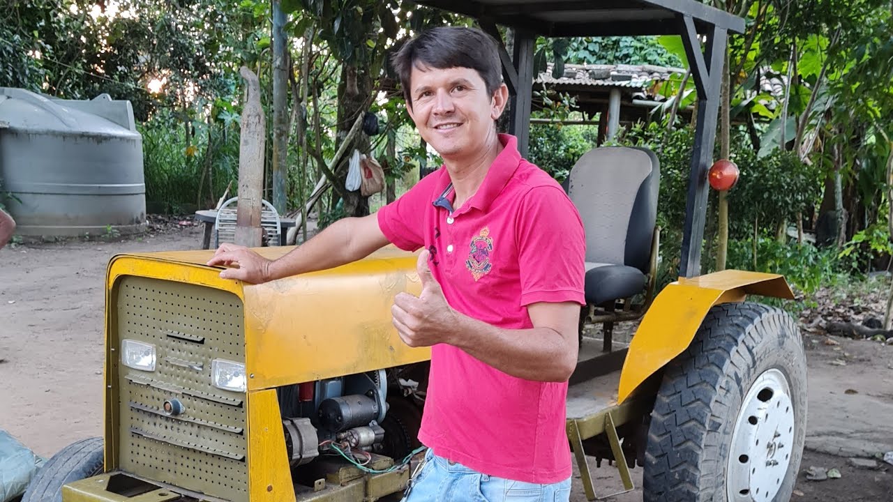 Olha esse trator caseiro com motor 7hp a diesel e caixa de Chevette e diferencial de opala