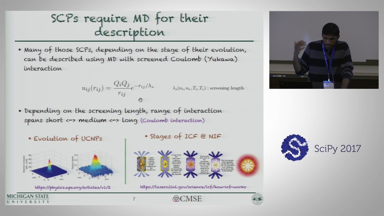 Sarkas - A Fast Pure Python Molecular Dynamics Code | SciPy 2017 | Gautham Dharuman