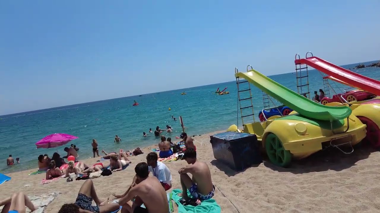 Beach Walking - Costa Brava Spain - August 2022 - 4K Ultra HD