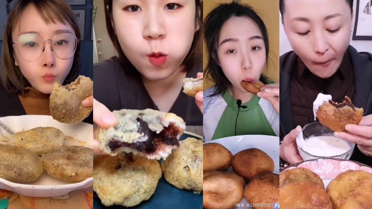 [ASMR] FRIED RED BEAN GLUTINOUS RICE CAKES (油炸糕) #1 || *Subtitled* Chinese Dessert Mukbang 디저트 먹방 吃播