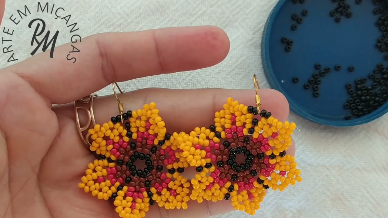 Brincos de flor de Miçangas