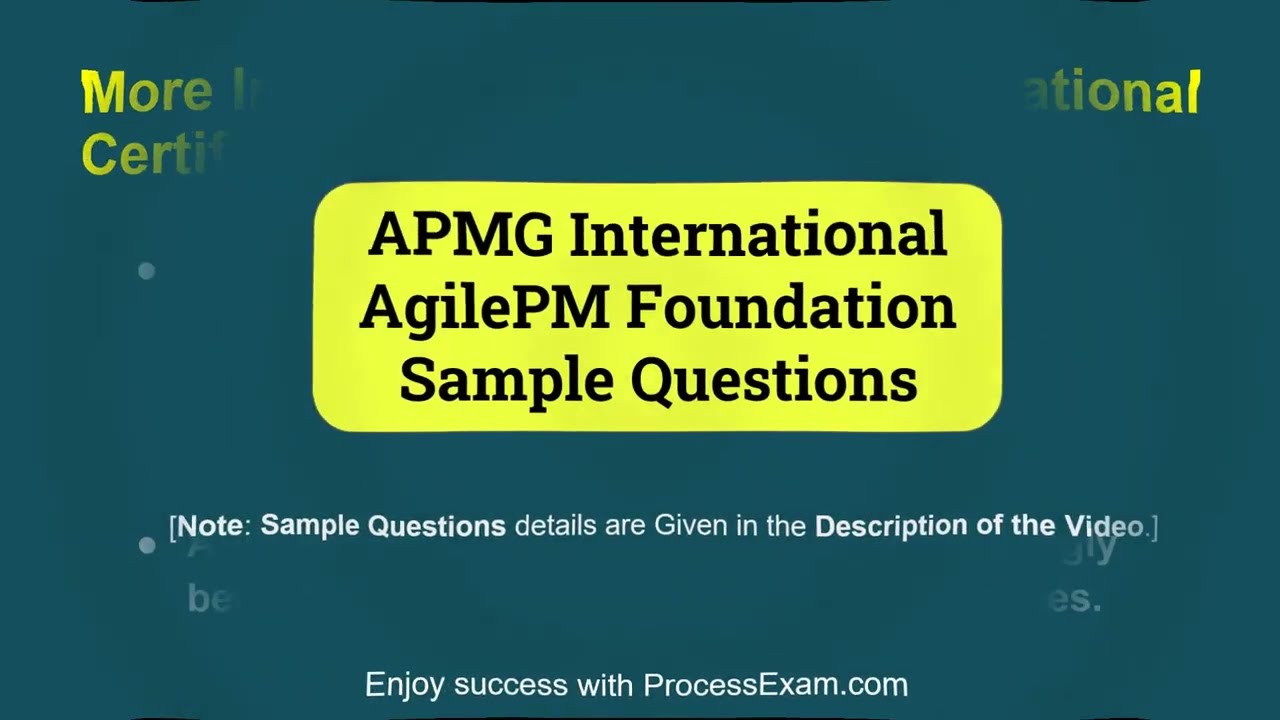 [Study Guide] APMG International AgilePM Foundation Certification Exam