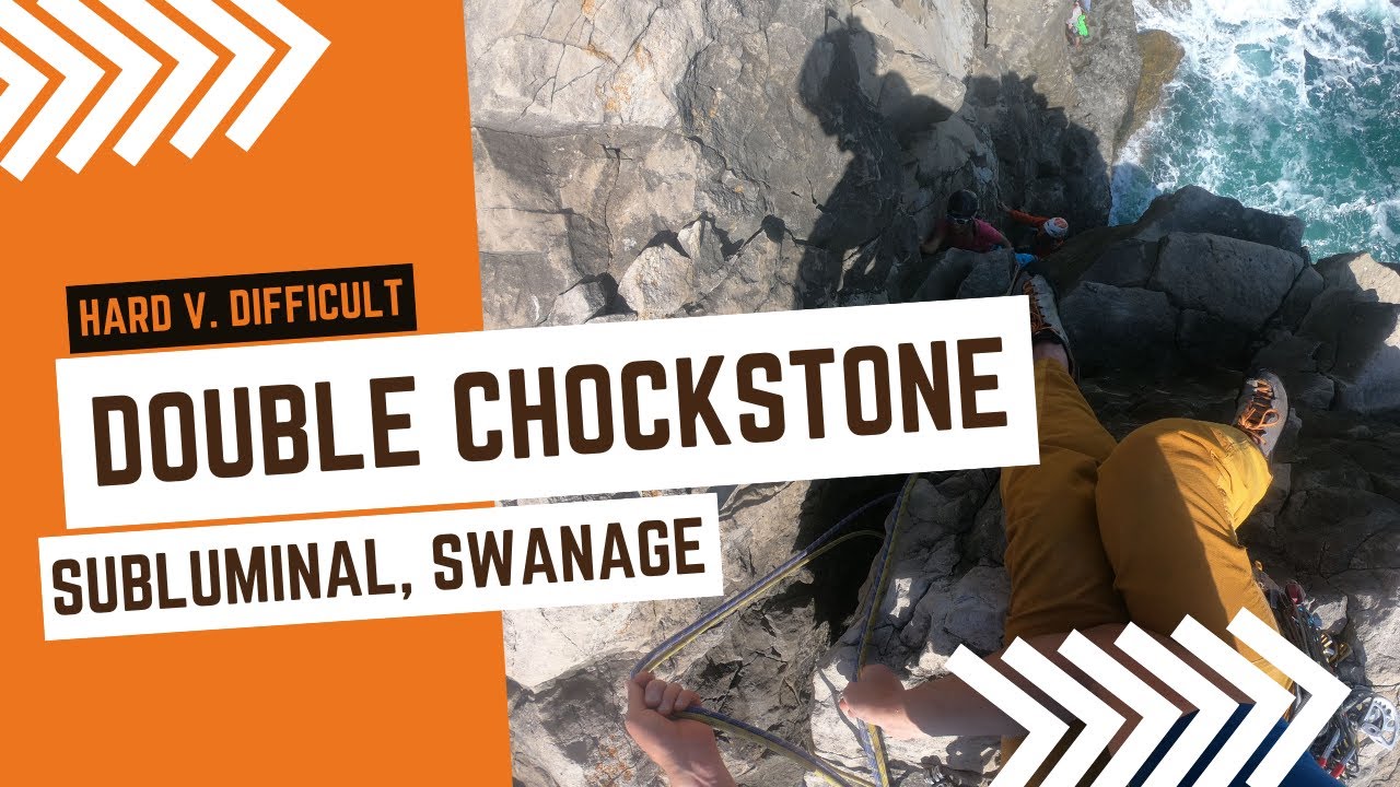 Swanage trad climbing - Double Chockstone - HVD* - Subluminal