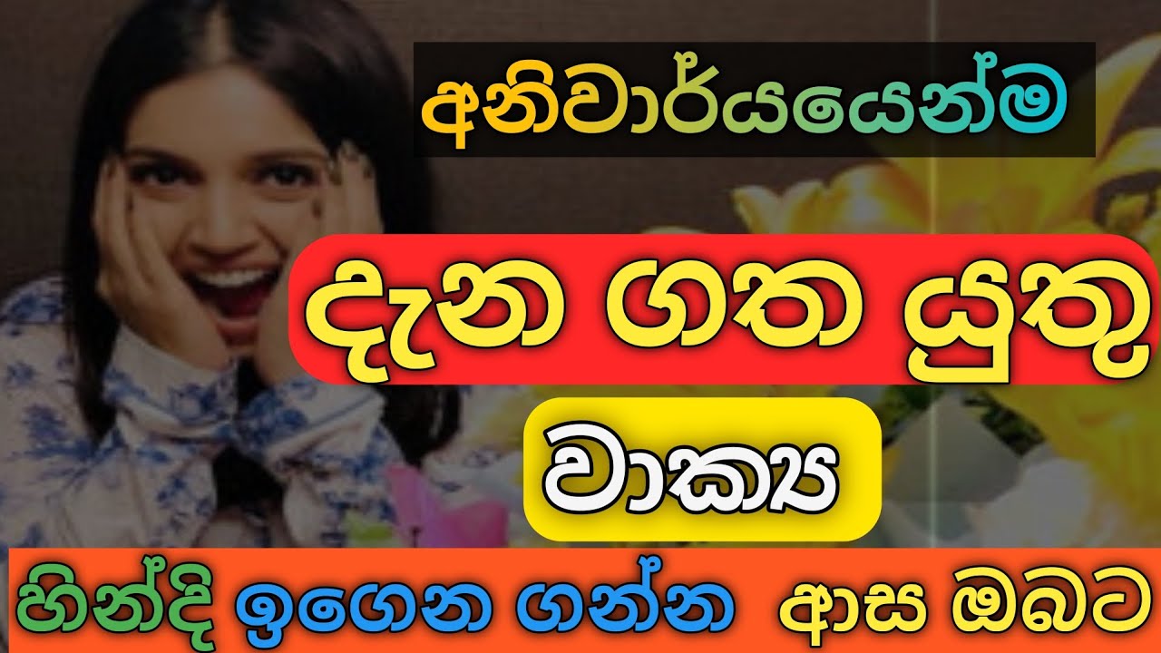 අත්‍යාවශ්‍ය හිංදි වාක්‍ය.. දැනෙනගෙන හිටියද බලන්න /learn hindi easily /sl hindi panthiya