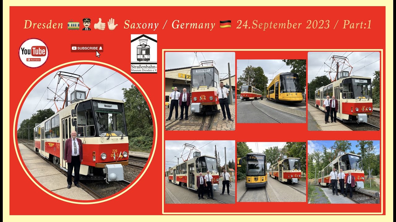 Abschiedsfahrt in den Ruhestand, im Team für unseren lieben Kollegen Frank mit der Tatra-Tram T6A2