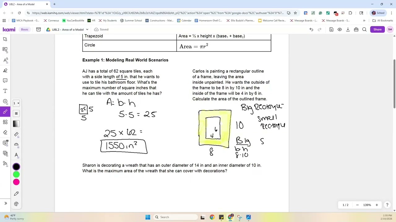 U8L2   Example 1  Modeling Scenarios