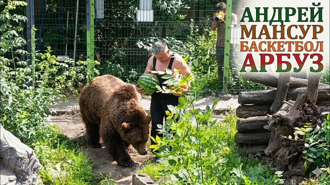 К Мансуру пришли папка, арбуз и мяч/Dad, watermelon and ball came to Mansur  🐻🫂9.08.25г