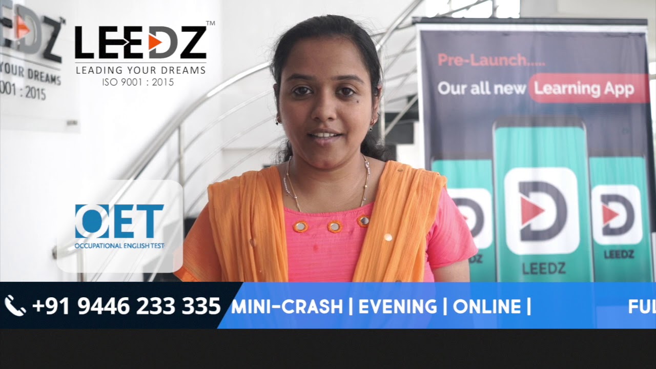 Our recent OET winner Jincy sharing her experience at Leedz