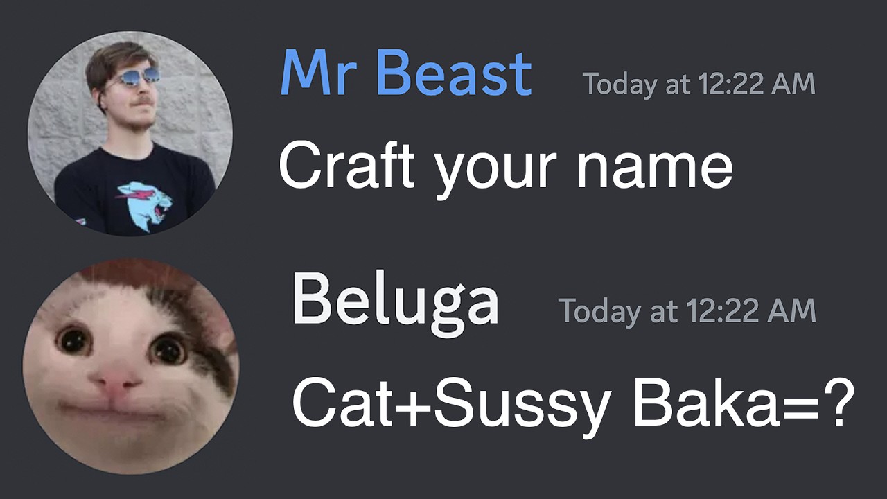 Craft Your Name in Infinite Craft and win $1,000,000... | Beluga vs MrBeast