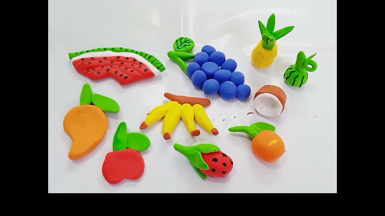 Diyclay fruit 🍇how to make  fruit with clay 🍍make fruit clay #tutorial #clay #fruit #youtubevideo 