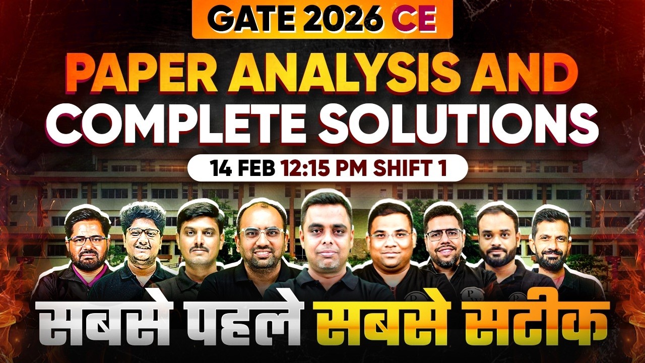 GATE 2026 Civil Engineering Exam Analysis | GATE Civil Paper Analysis & Detailed Solution | Shift 1