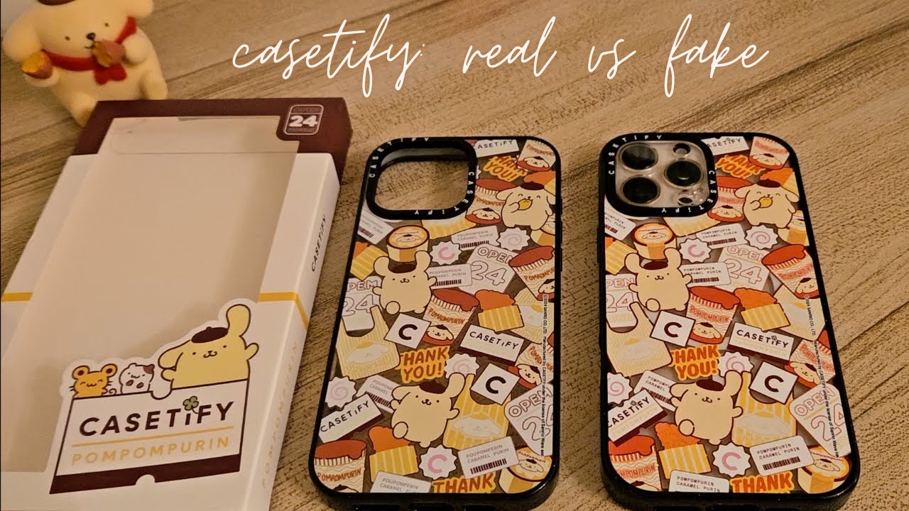 real vs fake casetify case comparison 🐾 pompompurin - sanrio ☁️