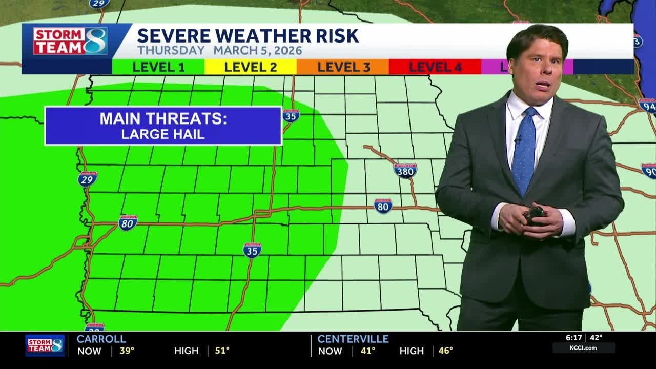 Iowa weather: Off and on rain continues with storm potential Friday