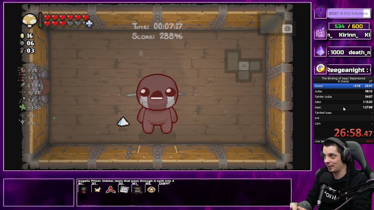 Speedrun Azazel 9.36 IRL - The Binding of Isaac  Repentance