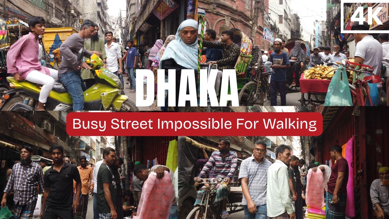 Dhaka Islampur Street Impossible for Walking Tour For Mass People.Busy Street In Dhaka For Walking