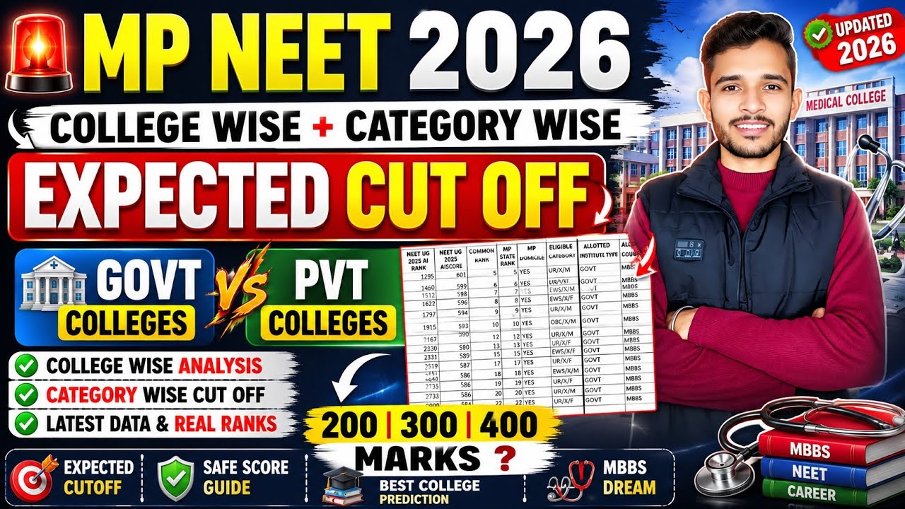 MP NEET 2026 Cut Off | NEET 2026 Expected Cut Off MP | MP NEET 2026 Category-wise Expected Cut Off