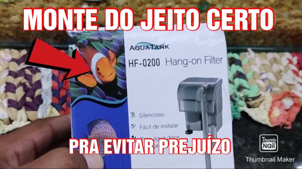 COMO MONTAR E INSTALAR O FILTRO HANG-ON HF-0200 DO JEITO CERTO, PRA NÃO QUEIMAR O FILTRO