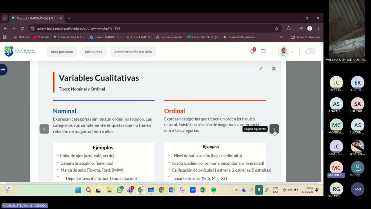 SEGUNDO  VARIABLE CUANTITATIVA Y CUALITATIVA