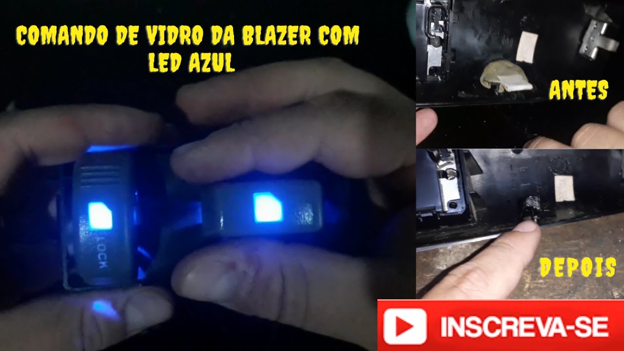 Consertando moldura do comando de vidro eletrico e trocando lampada led da blazer