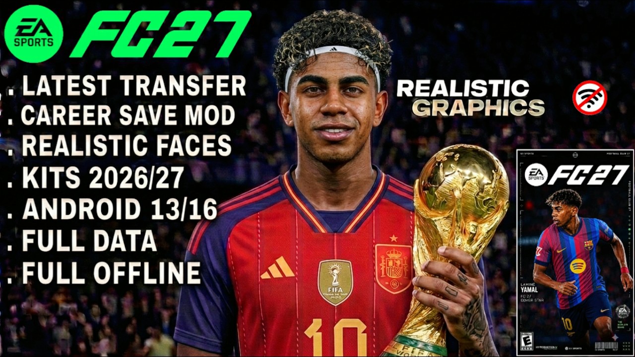FIFA 16 MOBILE MOD EA FC 26 ДЛЯ ANDROID ОФФЛАЙН РЕЖИМ КАРЬЕРЫ ОБНОВЛЕНИЕ ФОРМ 2026/27 РЕАЛИСТИЧНЫ...