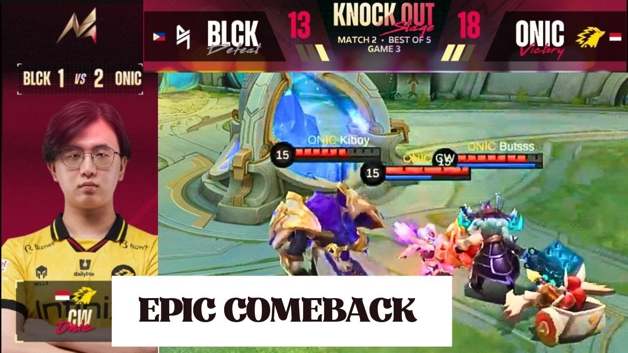 EPIC COMEBACK WANWAN ONIC Esports l GAME 3 M5 World Championship Knockout Stage | ONIC VS BLCK