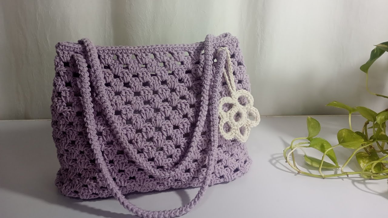 Bolsa de crochê Lilás linda fácil e rápida de fazer para iniciantes passo a passo #crochet 
