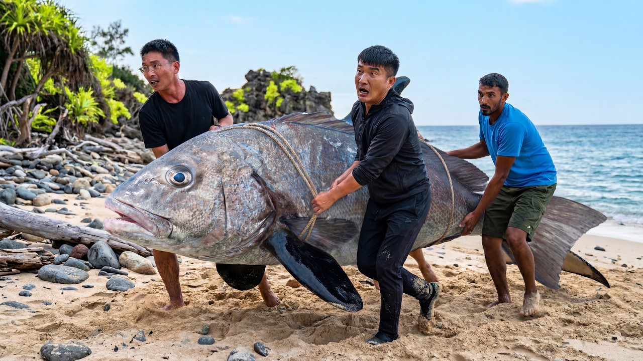 Sinh Tồn Đảo Hoang: Bắt Được Ốc Móng Tay Chúa Và Cá Khổng Lồ Làm Sashimi Cực Ngon