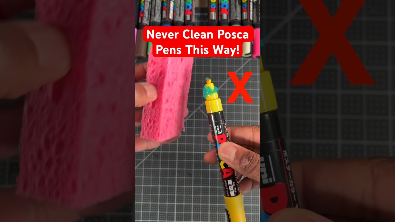 Never Clean Posca Markers This Way! 😡 pt2 #art #drawing #shorts
