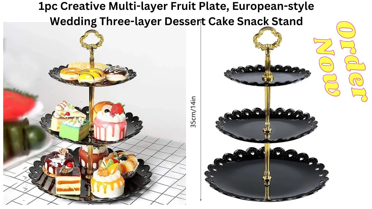 1pc Creative Multi-layer Fruit Plate, European-style Wedding Three-layer Dessert Cake Snack Stand