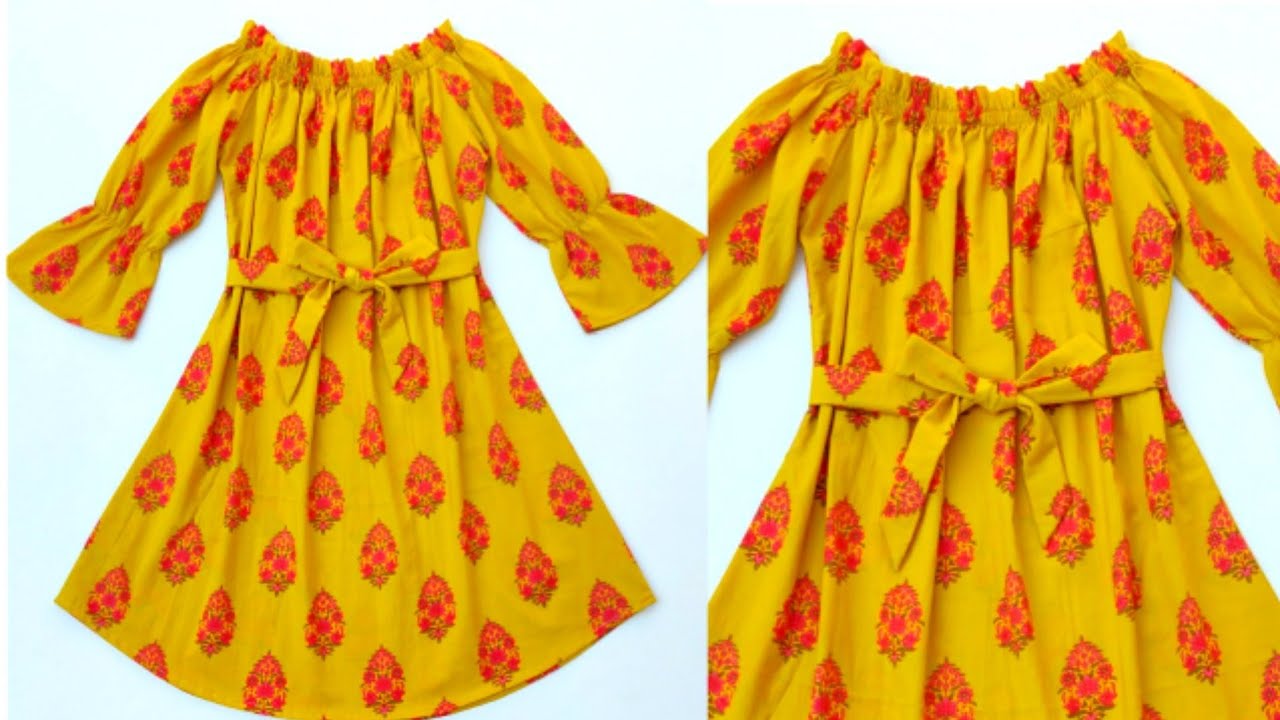 Readymade Style Frock With Frill Neck Cutting Stitching/ Winter special Frock /Raglan Sleeves Frock