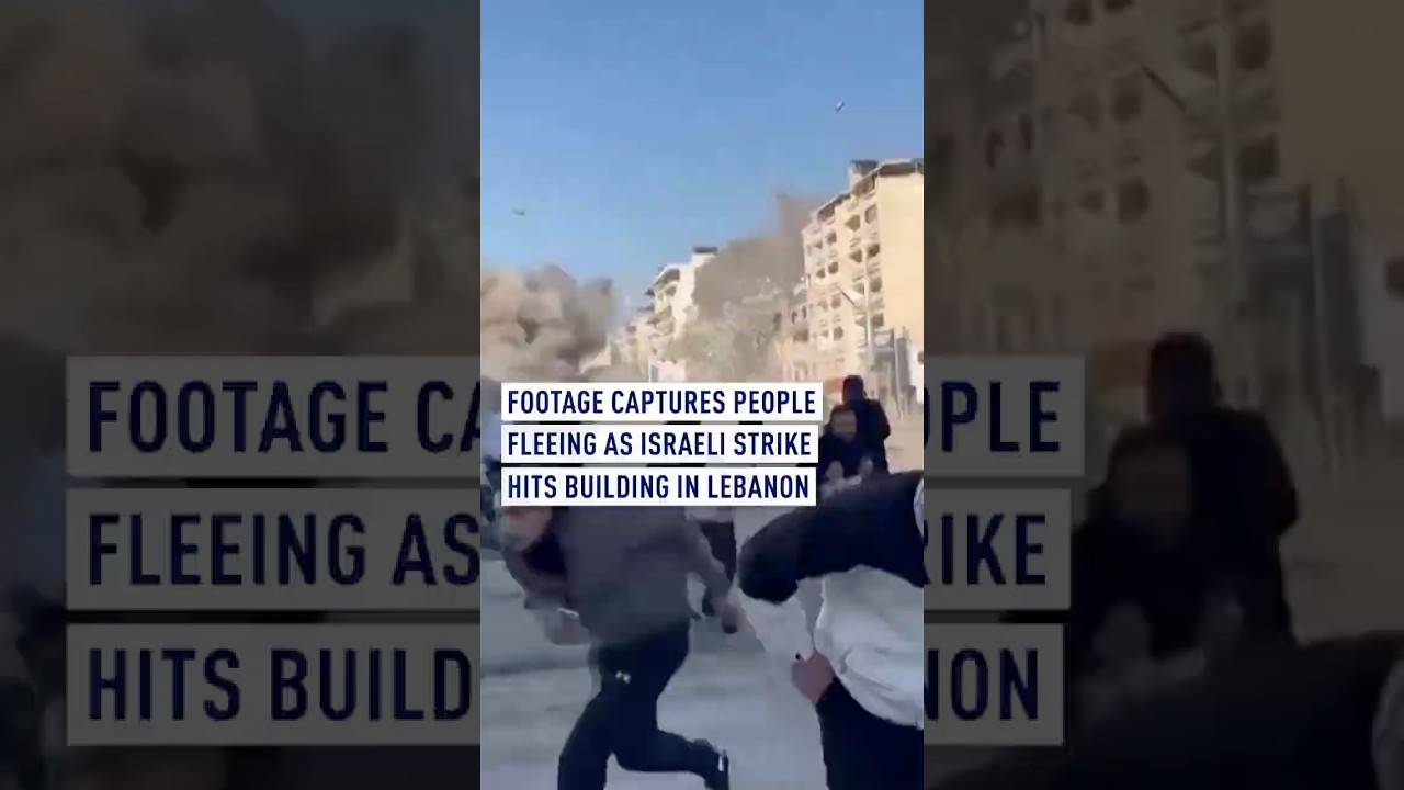 Footage captures people fleeing as Israeli strike hits building in Lebanon