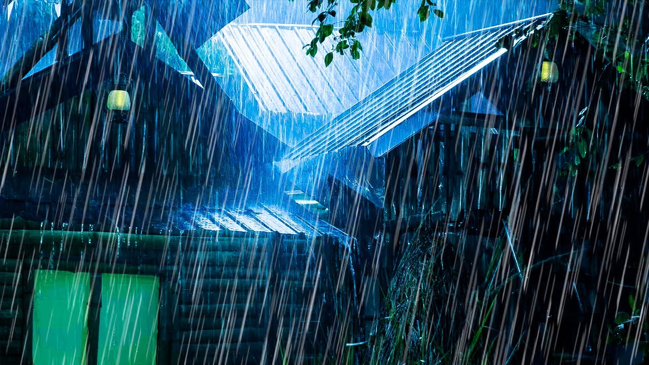 Heavy Rain & Powerful Thunder on Tin Roof at Night – Insomnia Relief Sounds